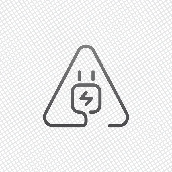 Enchufe Energía Eléctrica Triángulo Advertencia Icono Lineal Simple Con Contorno — Archivo Imágenes Vectoriales