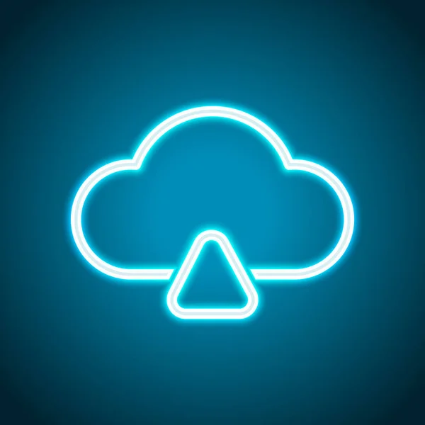 outline upload simple cloud icon. linear symbol with thin outline. Neon style. Light decoration icon. Bright electric symbol