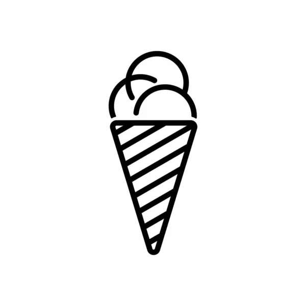 Icono Helado Icono Negro Sobre Fondo Blanco — Archivo Imágenes Vectoriales