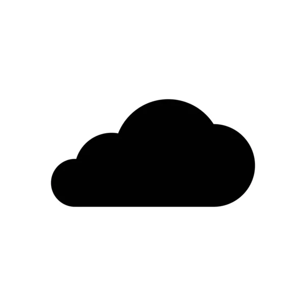 Значок Облака Черный Значок Белом Фоне — стоковый вектор
