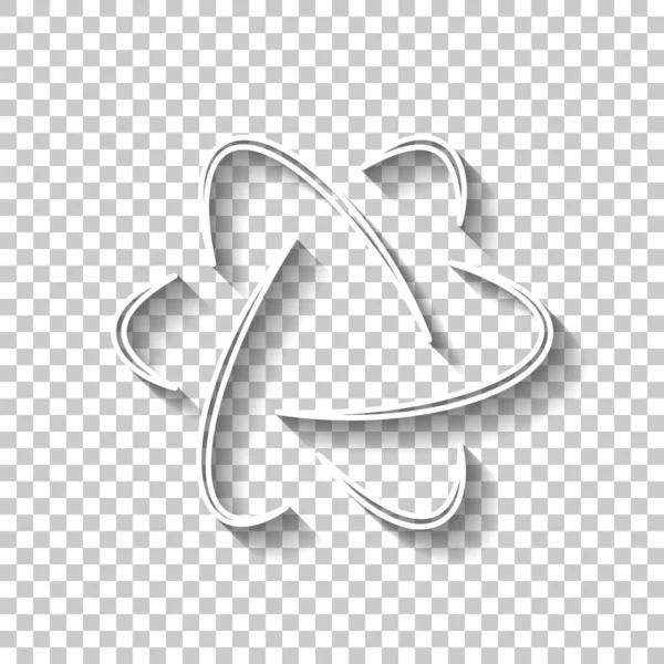 Tudományos Atom Szimbólum Embléma Egyszerű Ikonra Fehér Szerkezeti Jel Árnyék — Stock Vector