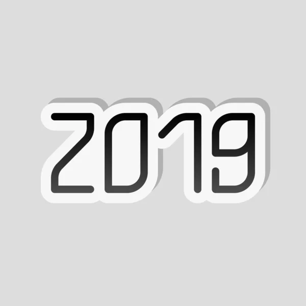 2019 Sayı Simgesi Yeni Yılınız Kutlu Olsun Etiket Tarzı Ile — Stok Vektör