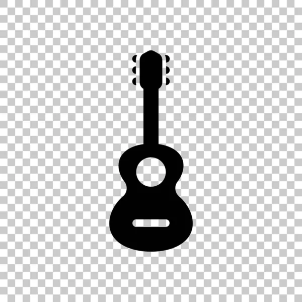 Icono Guitarra Acústica Forma Del Instrumento Musical Clásico Símbolo Negro — Archivo Imágenes Vectoriales