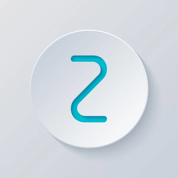 Αριθμός Δύο Αριθμοσ Απλή Επιστολή Κόψτε Κύκλο Γκρι Και Μπλε — Διανυσματικό Αρχείο