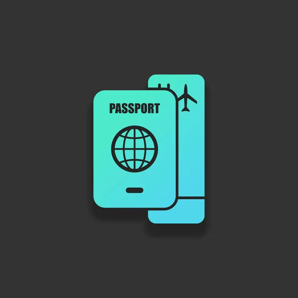 Passport Boarding Pass Air Travel Concept Colorful Logo Concept Soft — Stock Vector