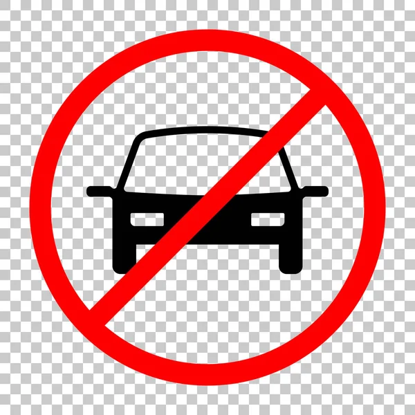 汽车图标 不允许 红色警告标志中的黑色对象 背景透明 — 图库矢量图片
