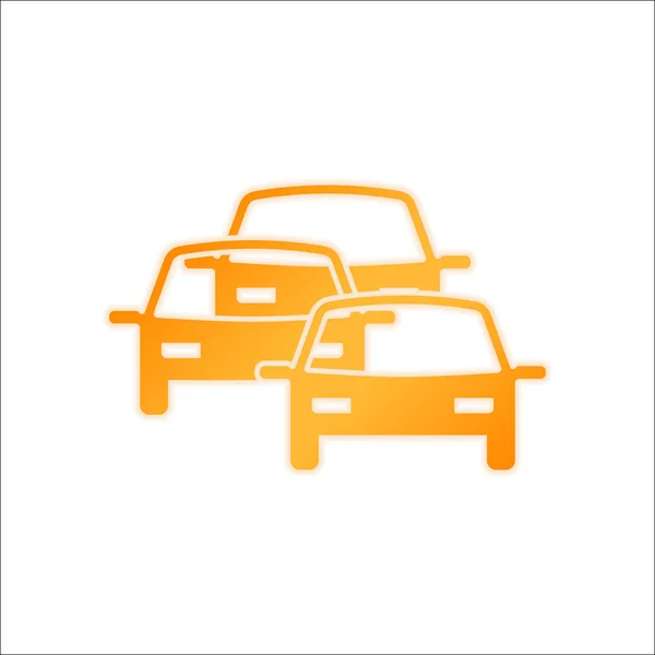 Иконка Пробки Оранжевый Знак Низким Освещением Белом Фоне — стоковый вектор