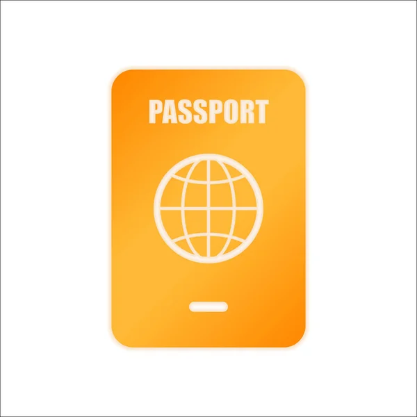 Passaporte Ícone Simples Sinal Laranja Com Pouca Luz Sobre Fundo —  Vetores de Stock