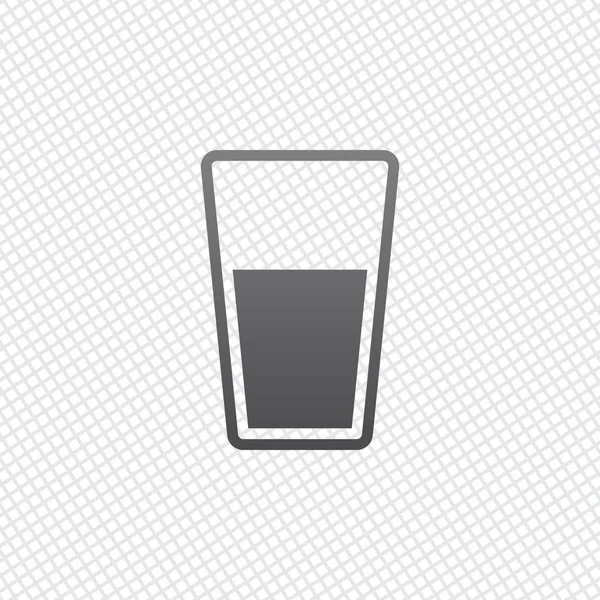 Glas Vatten Ikonen Rutnätet Bakgrund — Stock vektor