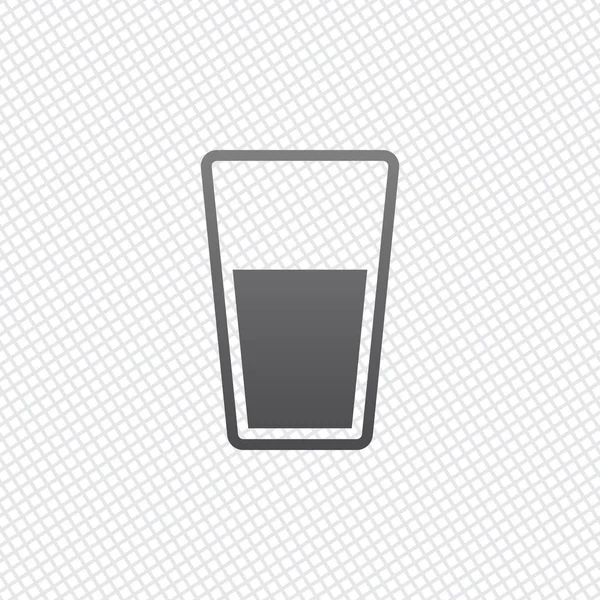 Vaso Agua Icono Sobre Fondo Rejilla — Vector de stock