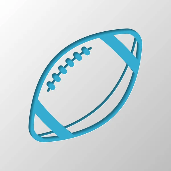 Логотип Американского Футбола Простая Икона Регби Мяча Бумажный Дизайн Вырезанный — стоковый вектор