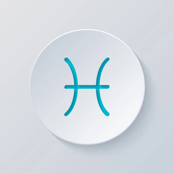 Astrologisches Zeichen Fische Einfaches Symbol Kreis Mit Grauen Und Blauen — Stockvektor