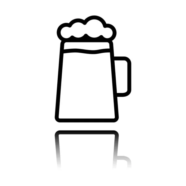 Beer Glass Cup Simple Linear Icon Thin Outline Black Icon — Stock Vector