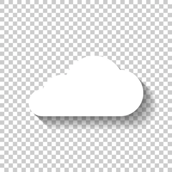 Εικονίδιο Σύννεφου Λευκό Εικονίδιο Σκιάς Διαφανές Φόντο — Διανυσματικό Αρχείο
