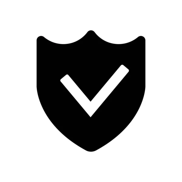 Ochrana Úspěch Jednoduché Ikony Černá Ikona Bílém Pozadí — Stockový vektor