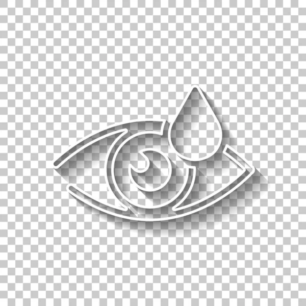 Oko Přetažení Jednoduché Ikony Bílý Obrys Symbol Stínem Průhledném Pozadí — Stockový vektor