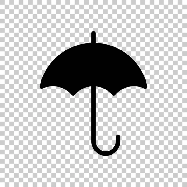 Paraply Ikonen Svart Ikon Transparent Bakgrund — Stock vektor