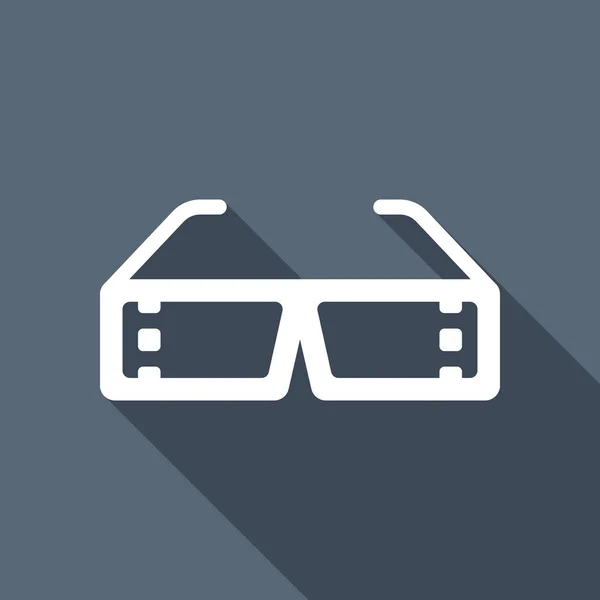 Gafas Cine Icono Tecnología Cinematográfica Icono Plano Blanco Con Sombra — Vector de stock