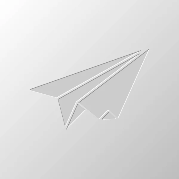Avião Papel Origami Planador Desenho Papel Símbolo Cortado Estilo Pitted — Vetor de Stock