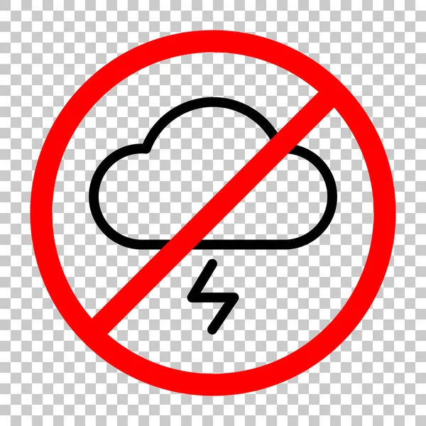 Cloud Lightning Simple Outline Icon Linear Symbol Thin Outline Allowed — Stock Vector