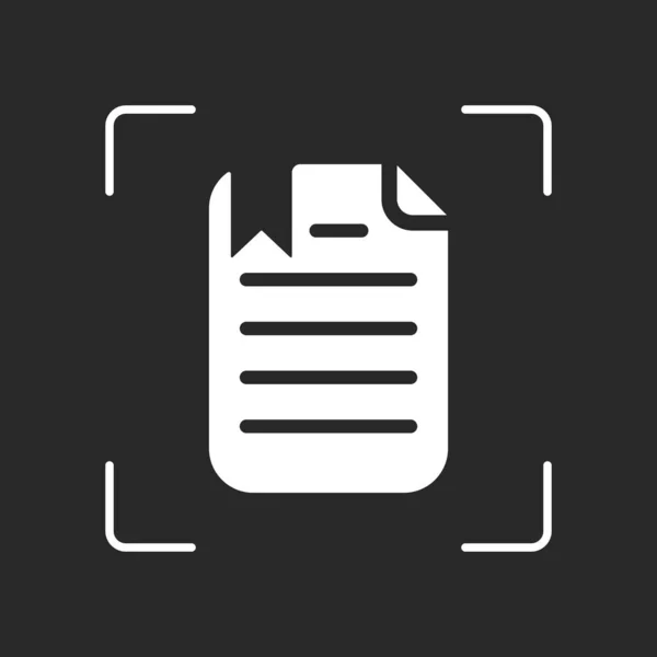 Document Text Bookmark White Object Camera Autofocus Dark Background — Stock Vector