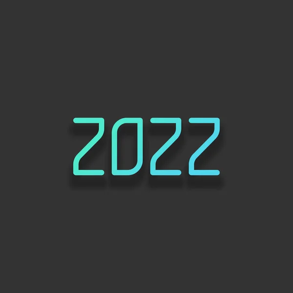 Ícone Número 2022 Feliz Ano Novo Conceito Logotipo Colorido Com — Vetor de Stock