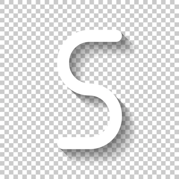 Zahl Fünf Ziffer Einfacher Buchstabe Weißes Symbol Mit Schatten Auf — Stockvektor
