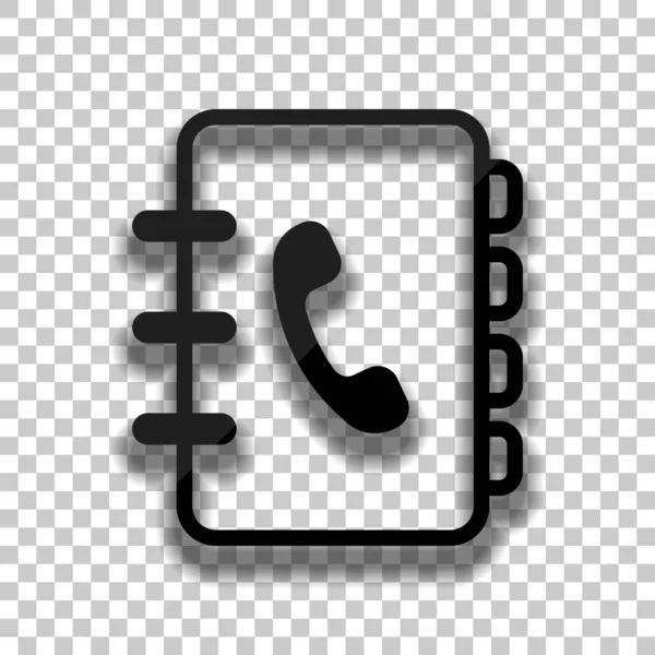 Adresboek Met Telefoon Ondertekenen Cover Eenvoudige Pictogram Lineaire Symbool Met — Stockvector