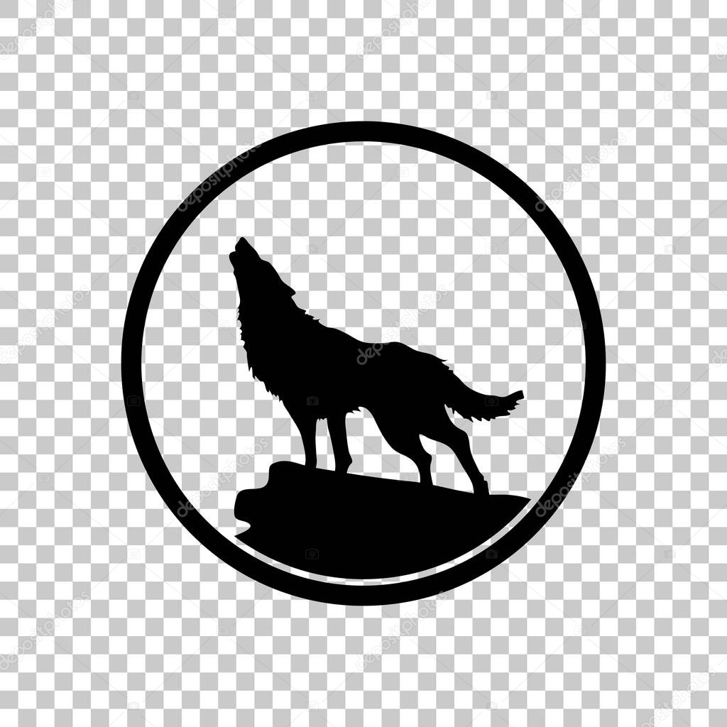 wolf. simple icon. Black symbol on transparent background