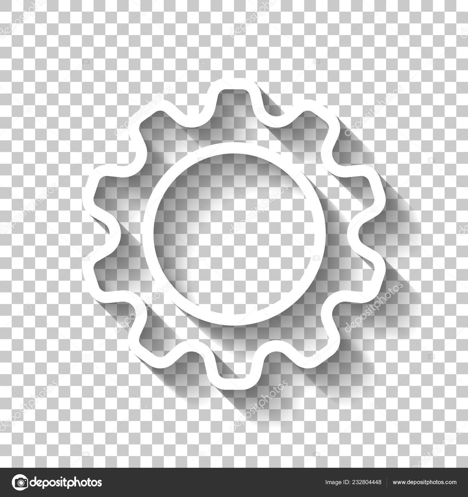 White Gears Icon Transparent