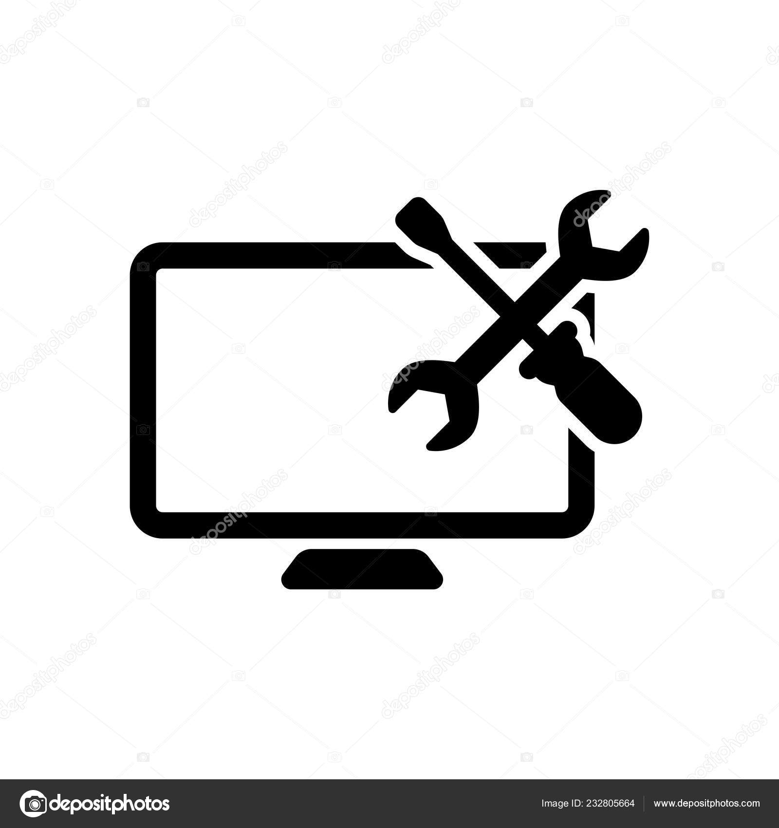 Computer Repair Service White Background Stock Vector by ©fokas.pokas ...