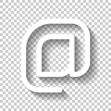 E-posta simgesi, Internet posta kutsal kişilerin resmi. Doğrusal, ince anahat. Gölge şeffaf arka plan üzerinde beyaz simgesi