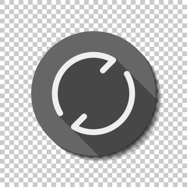 Basit oklar, güncelleştirmek, yeniden yükleyin. Gezinti simgesi. Basit ok, geriye doğru. Gezinti simgesi. Doğrusal sembolü ile ince bir çizgi. Bir çizgi stili. Saydam arka plan üzerinde bir dairede uzun gölge beyaz düz simgesi. Rozet veya etiket stili