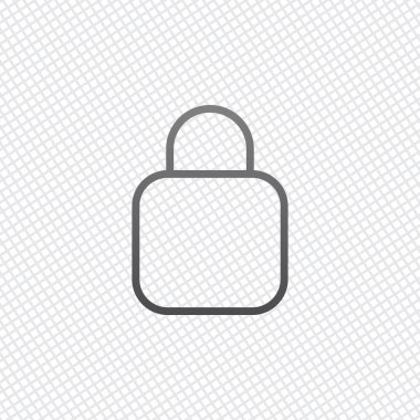 Basit kilit simgesi. Doğrusal sembol, ince anahat. Kılavuz arka plan üzerinde