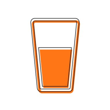 bir bardak su simgesi. İzole simge siyah ince dağılımı ve farklı katmanlarda doldurma taşındı turuncu oluşan. Beyaz arka plan