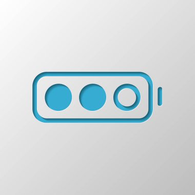 Basit pil, yarı düzey. Kağıt tasarımı. Gölge ile düzenlenen sembolü