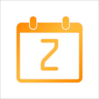 2 gün, basit simgesi ile takvim. Portakal işareti beyaz arka plan üzerinde düşük ışık ile