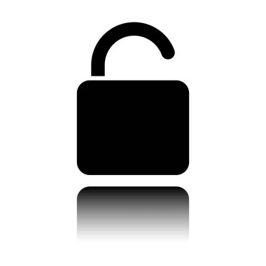 simgesini kilidini. Siyah beyaz arka plan ayna yansıması simgesiyle