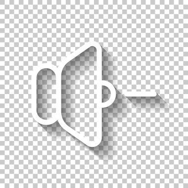 birim simgesini eksi. Gölge şeffaf arka plan üzerinde beyaz simgesi