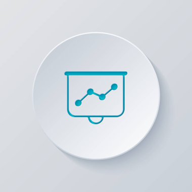 Projektörü ekran için sunumlar, ekonomi grafik büyümek. Gri ve mavi katmanları ile daire kes. Kağıt tarzı