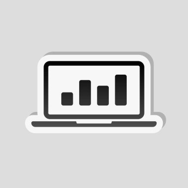 Grafik finans, büyümek. Etiket tarzı ile beyaz ve gri arka plan üzerinde basit gölge