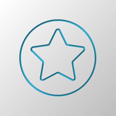 Daire kutsal kişilerin resmi içinde yıldız. Kağıt tasarımı. Gölge ile düzenlenen sembolü