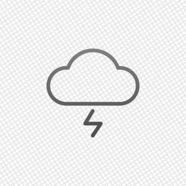 bulut ve yıldırım. basit anahat simgesi. Doğrusal sembolü ile ince anahat. Kılavuz arka plan üzerinde