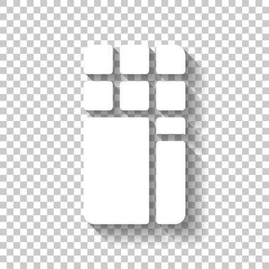 Açılan çikolata paketi sarılmış. Gölge şeffaf arka plan üzerinde beyaz simgesi