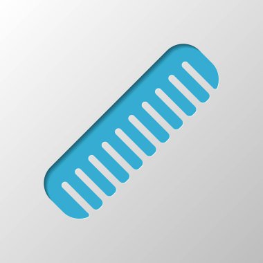 tarak, saç fırçası. basit siluet. Kağıt tasarımı. Gölge ile düzenlenen sembolü