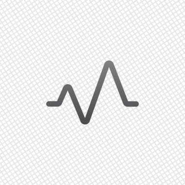 kalp nabız hattı. basit tek simge. bir çizgi stili. Kılavuz arka plan üzerinde