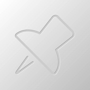 Basit bir itme. Doğrusal simgesi, ince anahat. Kağıt tasarımı. Düzenlenen sembolü. Çekirdeksiz stili