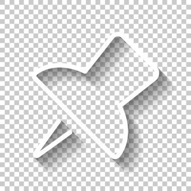 Basit bir itme. Doğrusal simgesi, ince anahat. Gölge şeffaf arka plan üzerinde beyaz simgesi