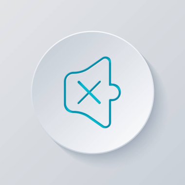 Basit birim sessiz. Doğrusal, ince anahat. Gri ve mavi katmanları ile daire kes. Kağıt tarzı