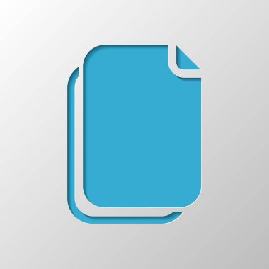 belge basit simgesi. Kağıt tasarımı. Gölge ile düzenlenen sembolü